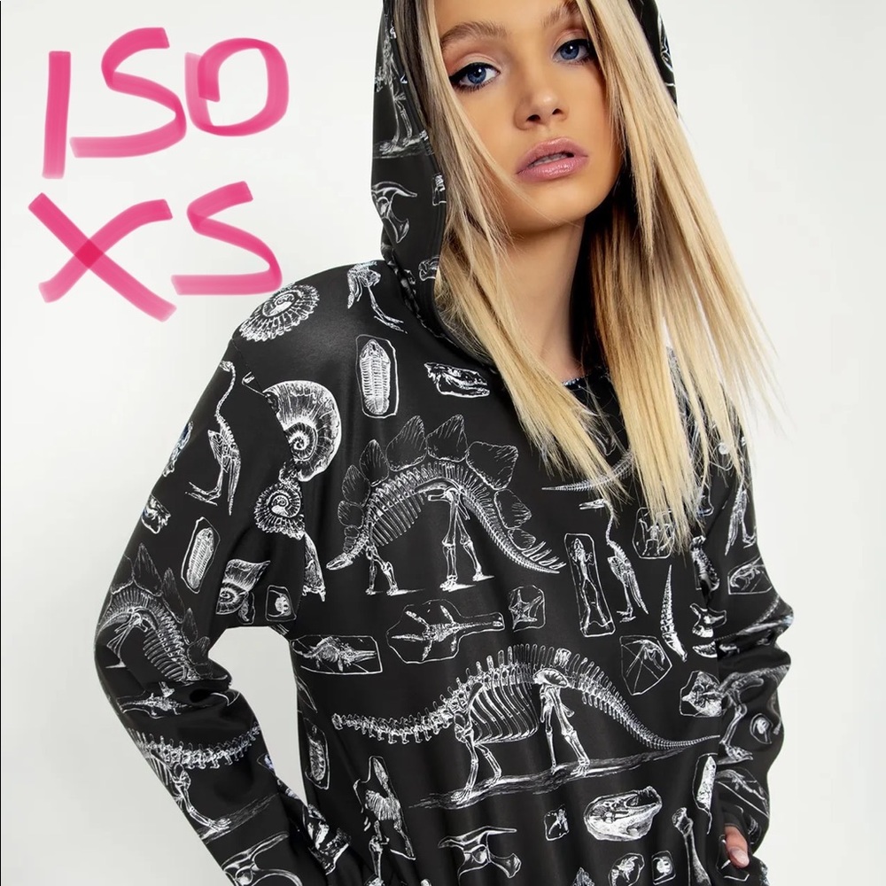 ISO Blackmilk Dino Bones Hoodie Sweater in XS